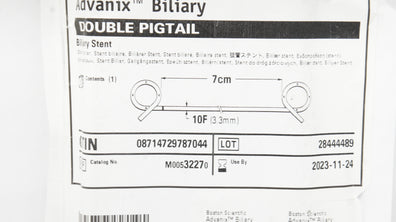Boston Scientific 3227 Advanix Biliary Stnt., Double Pigtail, 10F x7cm (x)